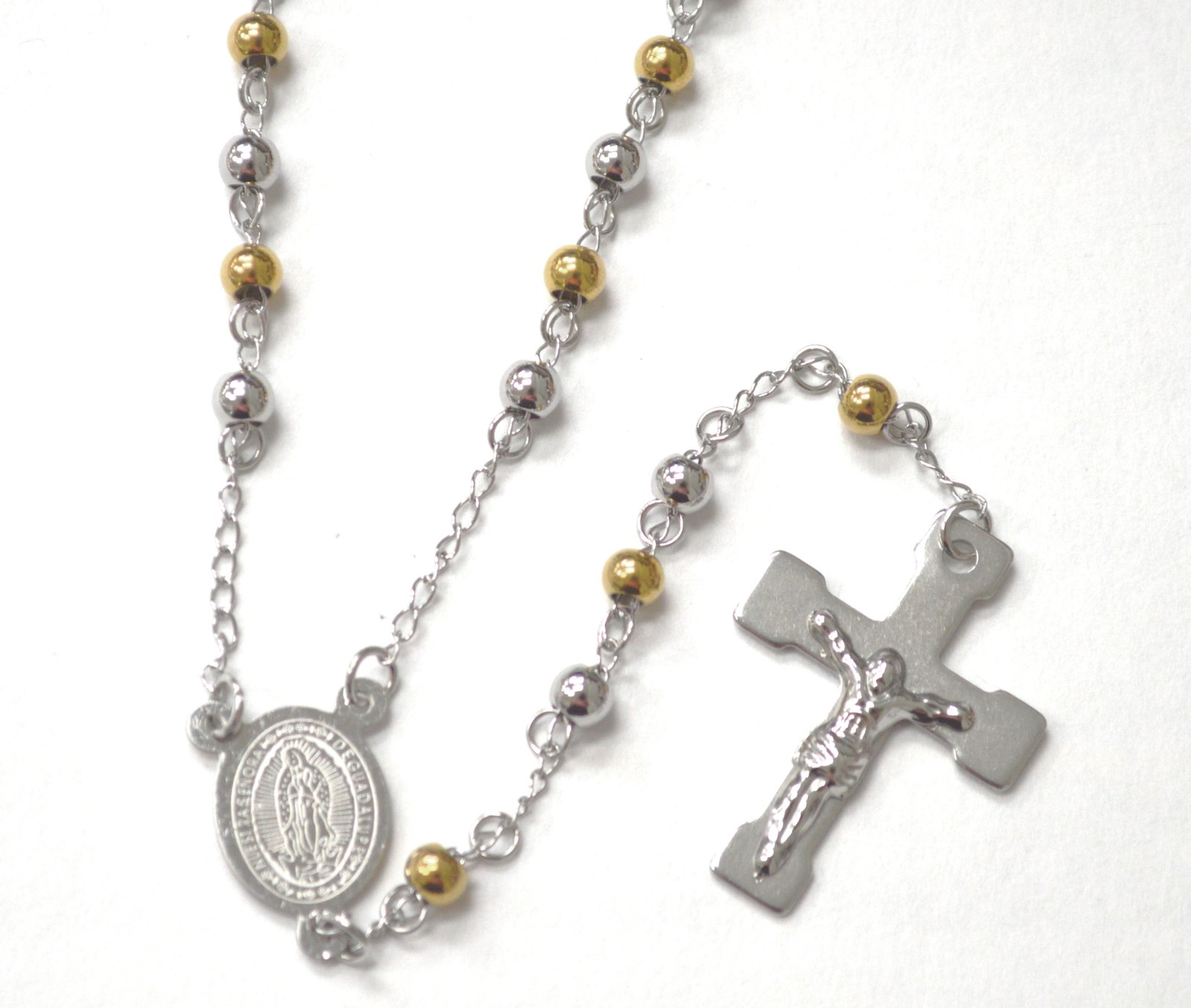 5mm 2 Tone Gold IP Plated Rosary 87-35-2T-5