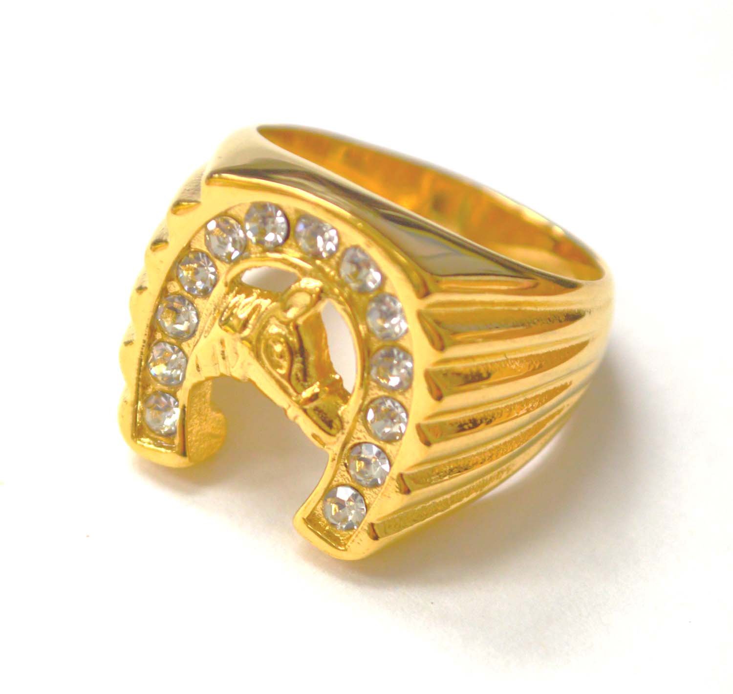 Horseshoe Gold IP Plated Ring 81-1561G