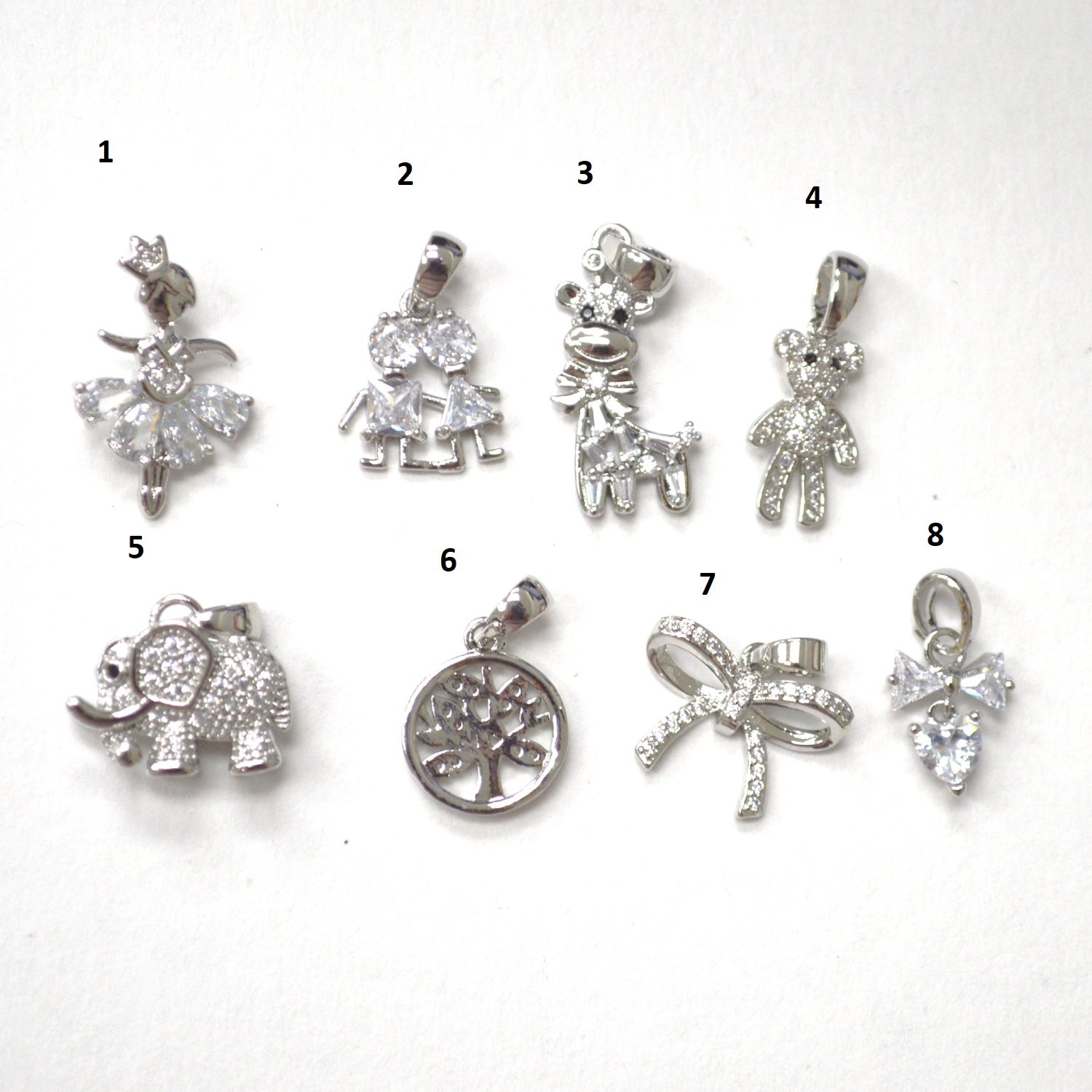 Tiny Charms Pendant Laminated Silver Plated 86-3136S