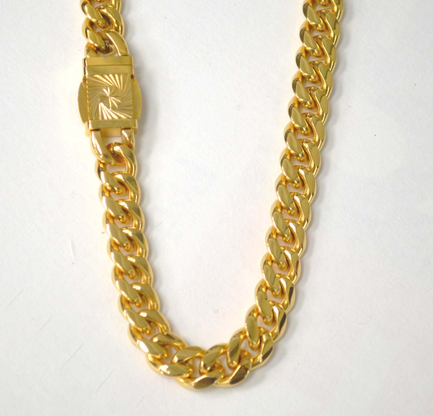 10mm Miami Cuban Gold Plated with Fancy Lock 85-279G-BV-10