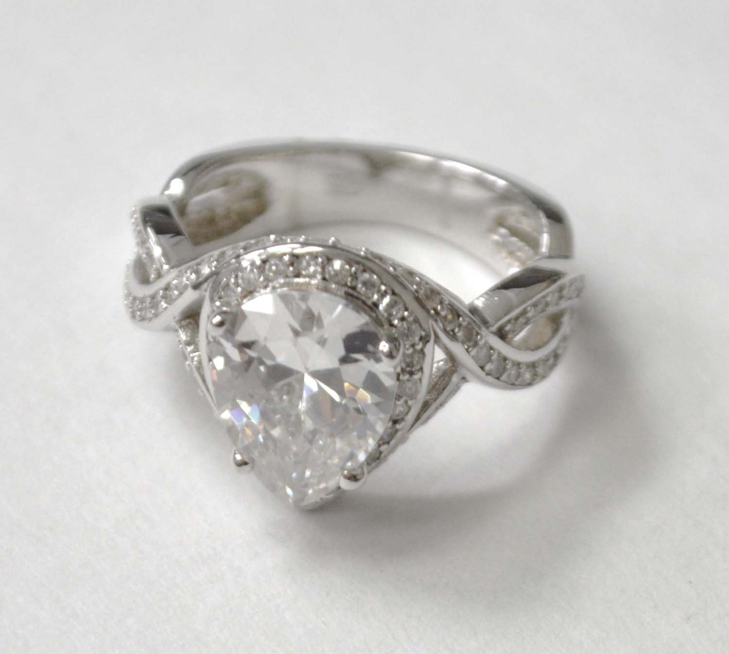 CZ Stone Ring Sterling Silver 51-2024