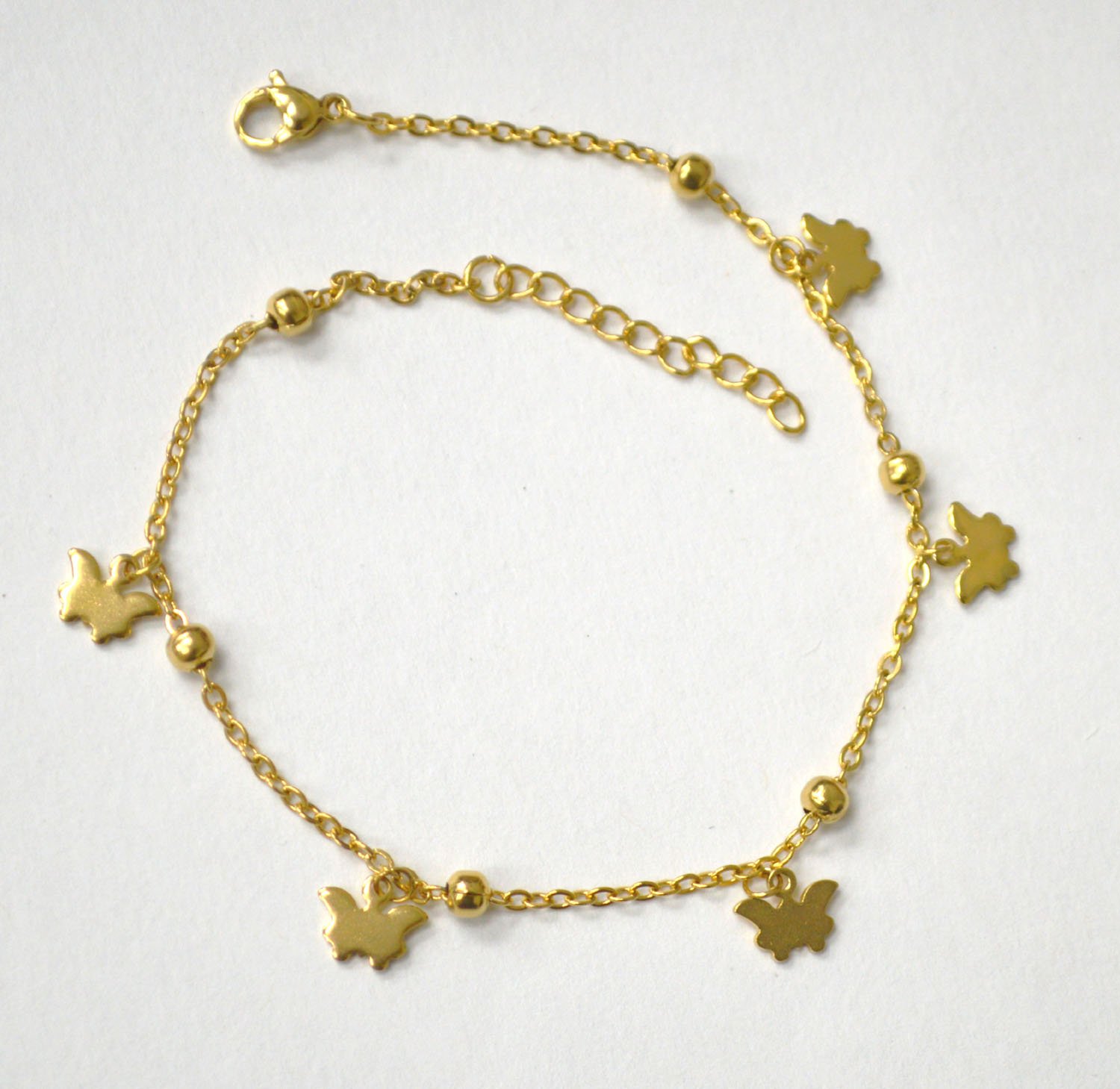 Butterfly Gold IP Plated Anklet 82-252G