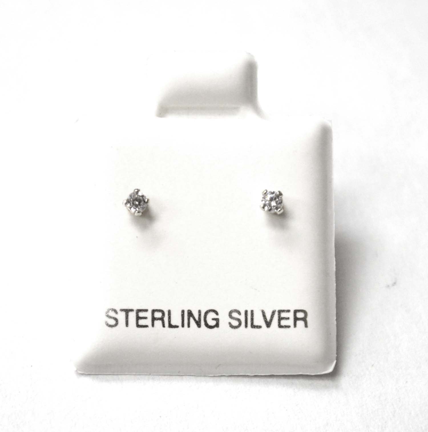 2 m. Round CZ Stud Earrings Clr