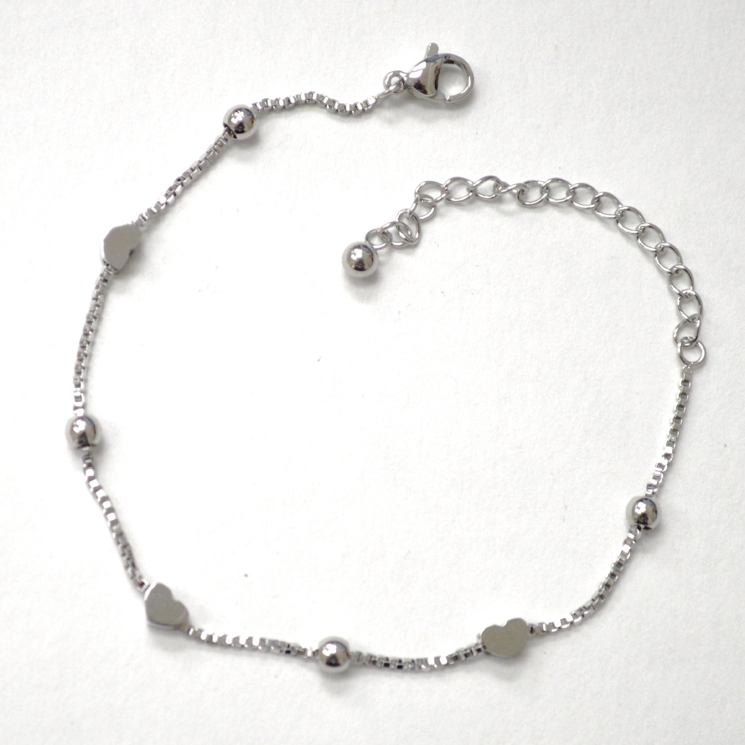 Heart Bead Stainless Steel Bracelet 84-1992