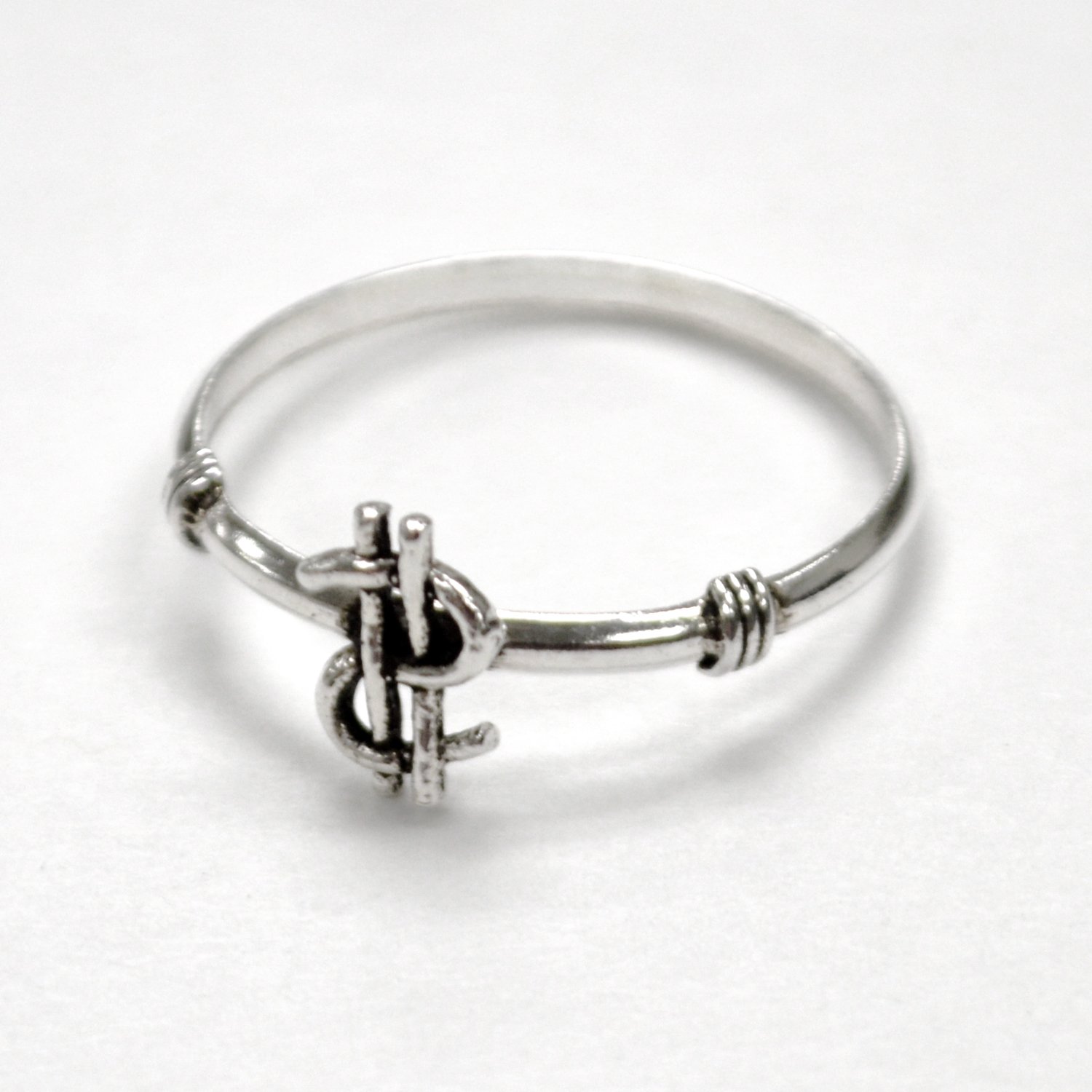 $ Dollar Sign Sterling Silver Ring 51-1550