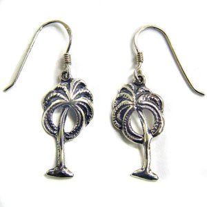 Palm Tree Sterling Silver Earrings 53-1072