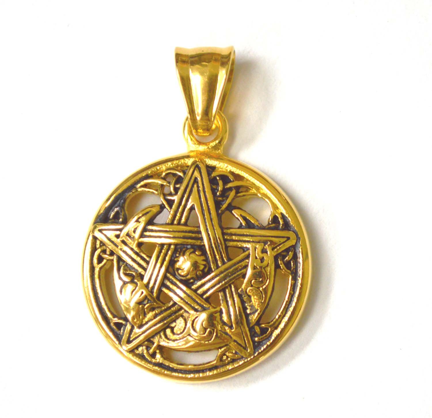 Pentagram Gold Plated Pendant 86-2460G