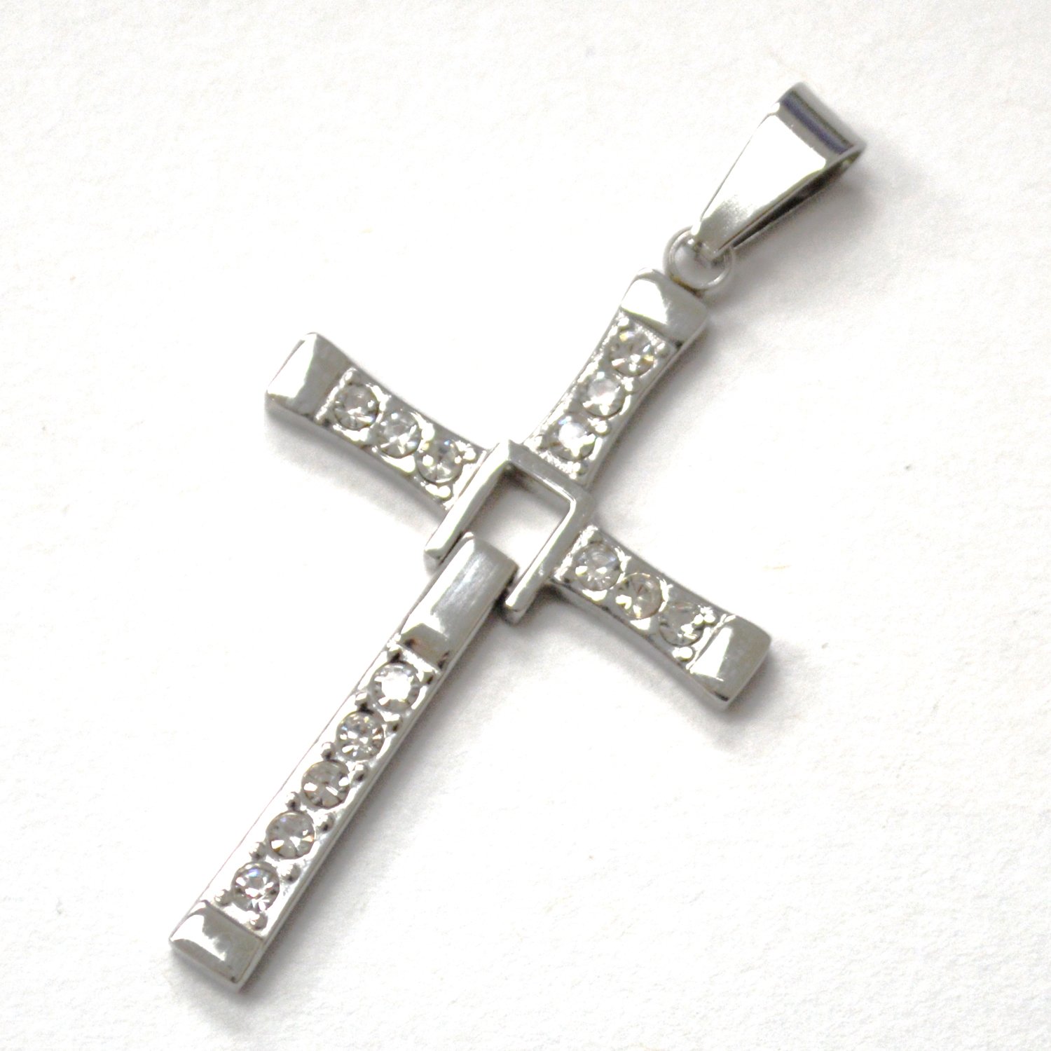Cross with Stones Movable Stainless Steel Pendant 86-3134S