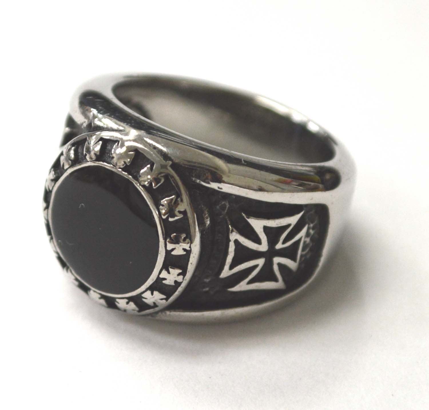 Black Stone Stainless Steel Ring 81-1467
