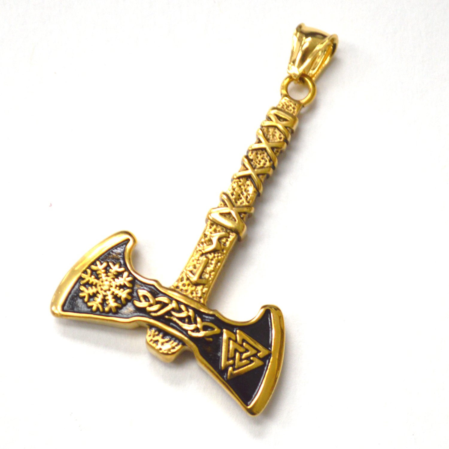 Double Headed Axe Gold Plated Pendant 86-2887G