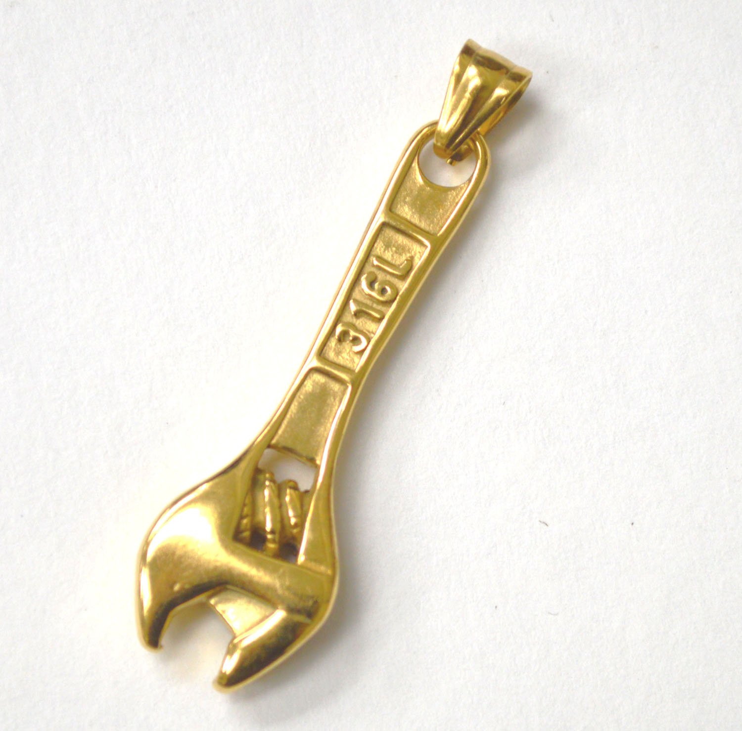 Wrench Plier Gold IP Plated Pendant 86-2208G