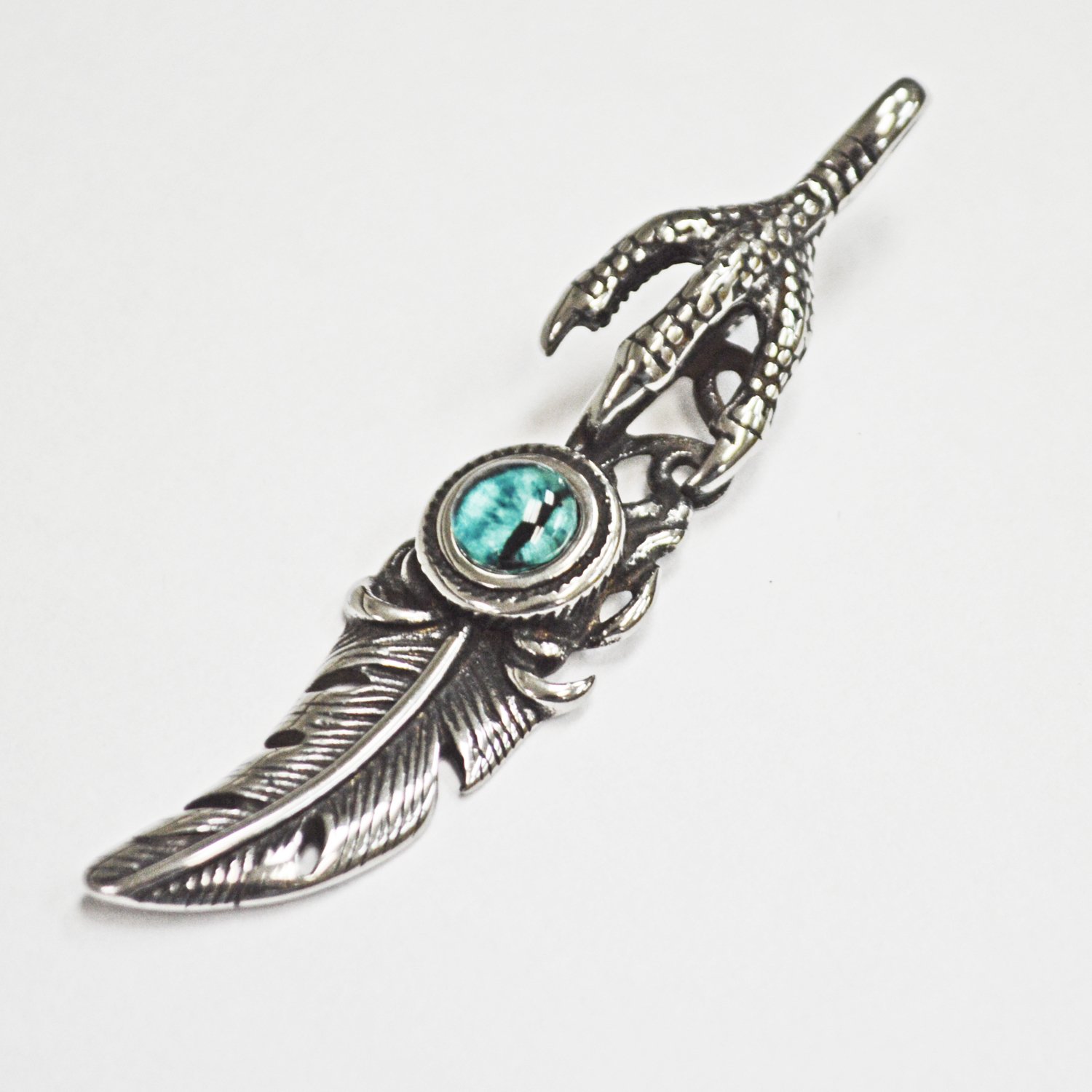 Feather with Claw Pendant