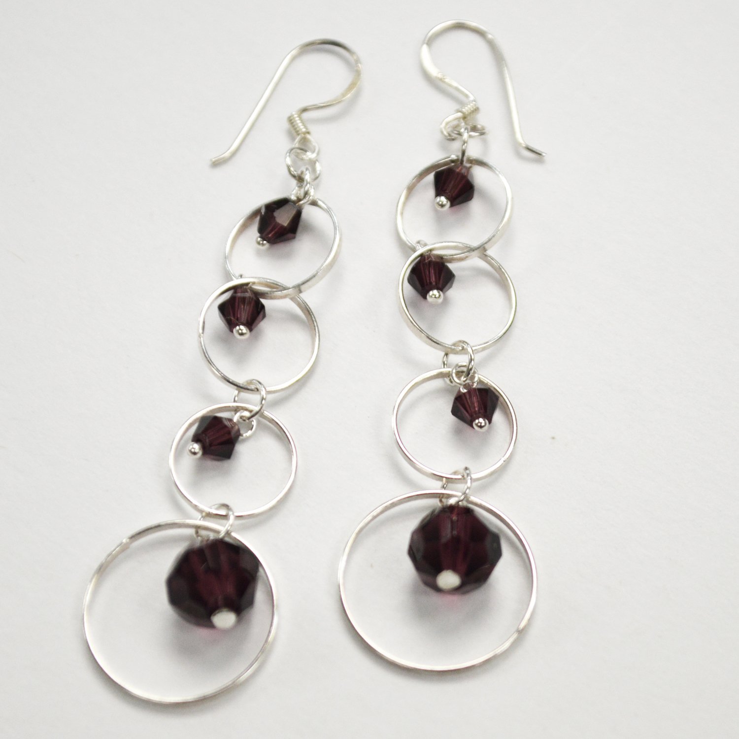 Crystal Stones Sterling Silver Earrings 53-4080