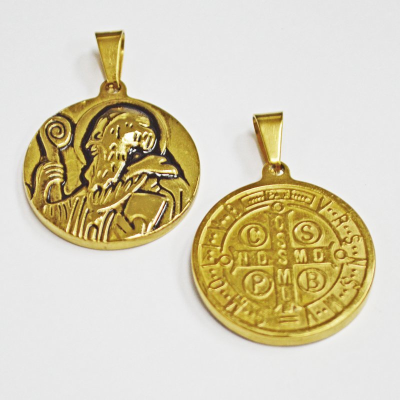 San Beneto Gold IP Plated Pendant (28mm)