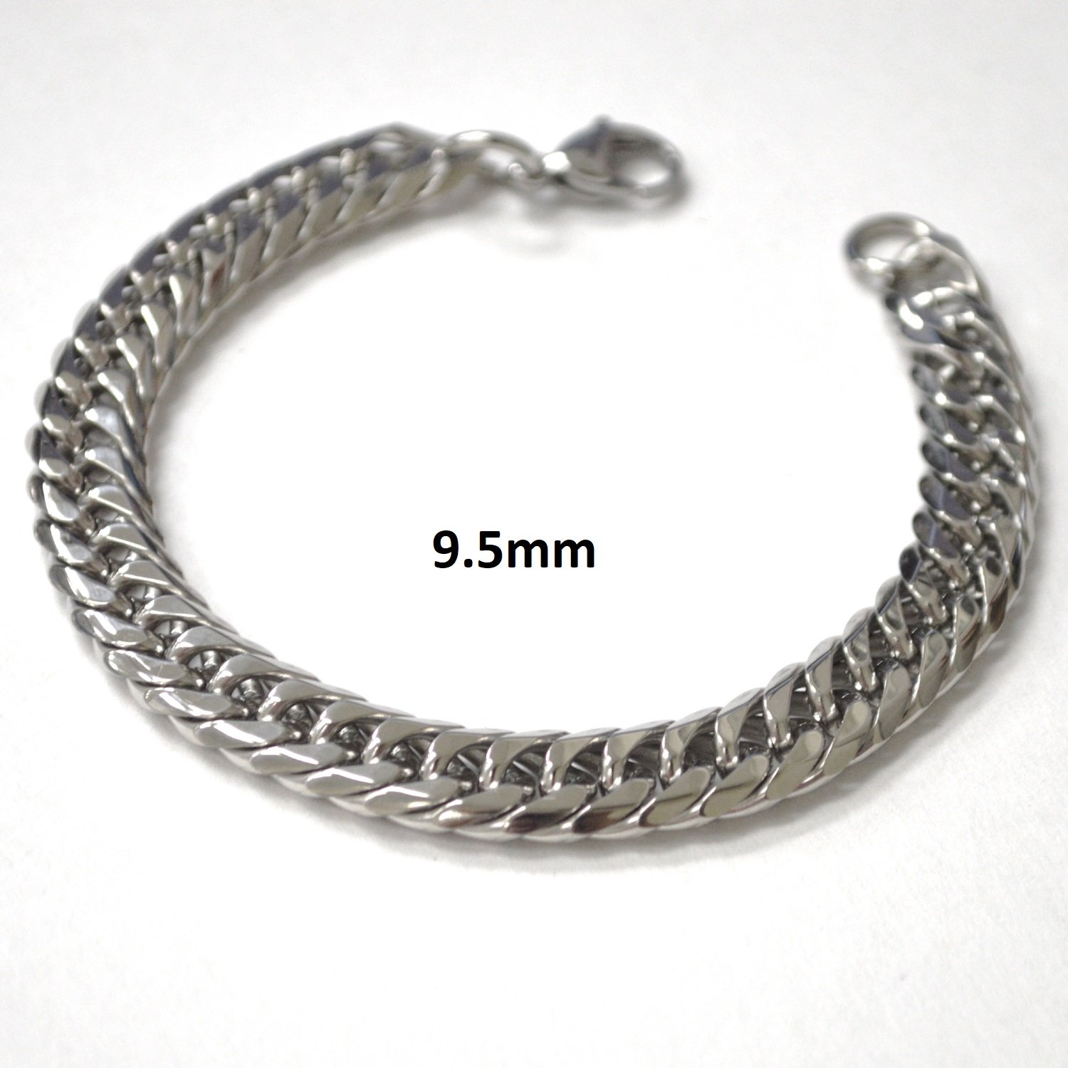 9.5mm ROMBO/GML Stainless Steel Bevel Cut Bracelet 84-216S-BV-9.5