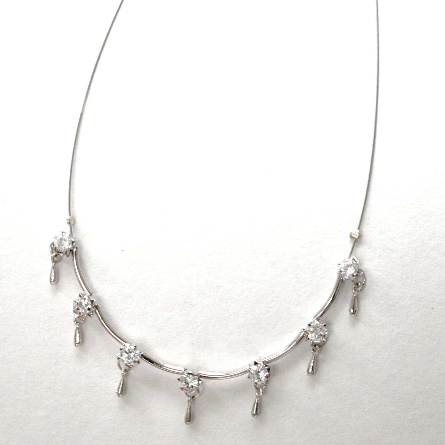 Sterling Silver Wire Necklace 55-1043