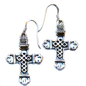Cross Sterling Silver Earrings 53-1061