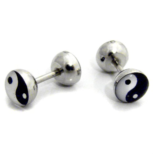 Ying and Yang Screw Back Earring 83-412