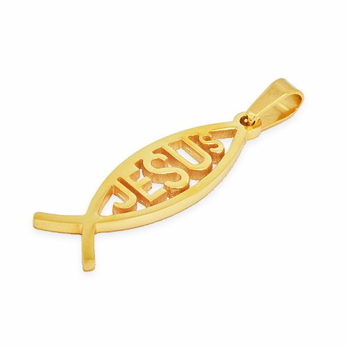 Gold Plated Christian Fish Pendant 86-1212G