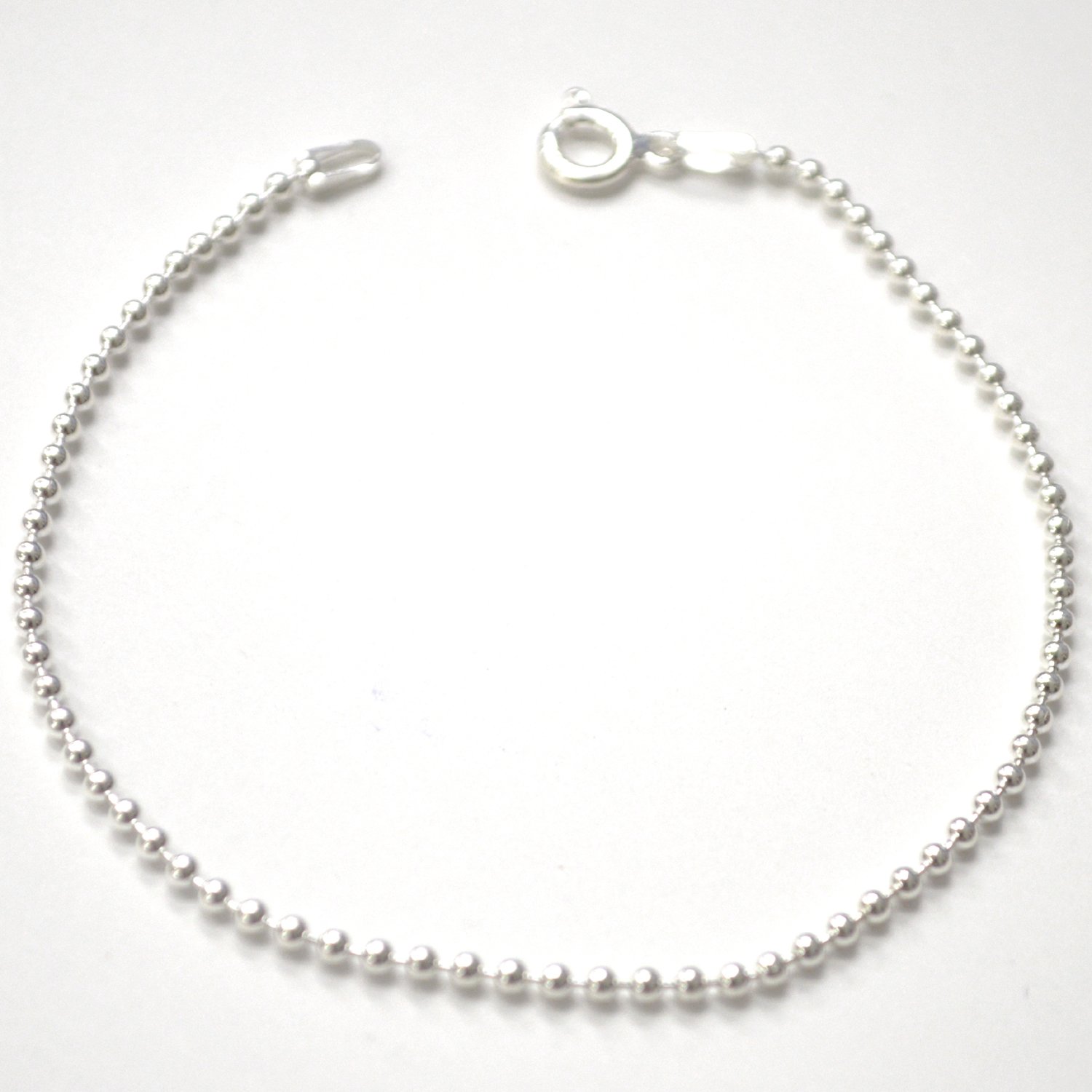 1.5mm Round Bead Sterling Silver Bracelet  54-2055 (2/pkg)