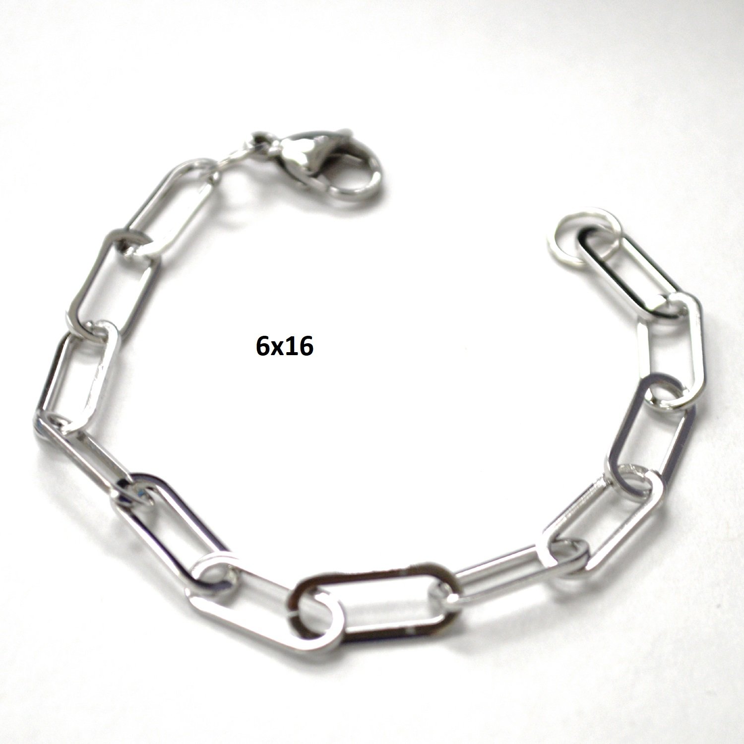 Paper Clip Stainless Steel Bracelet 84-1982S-6