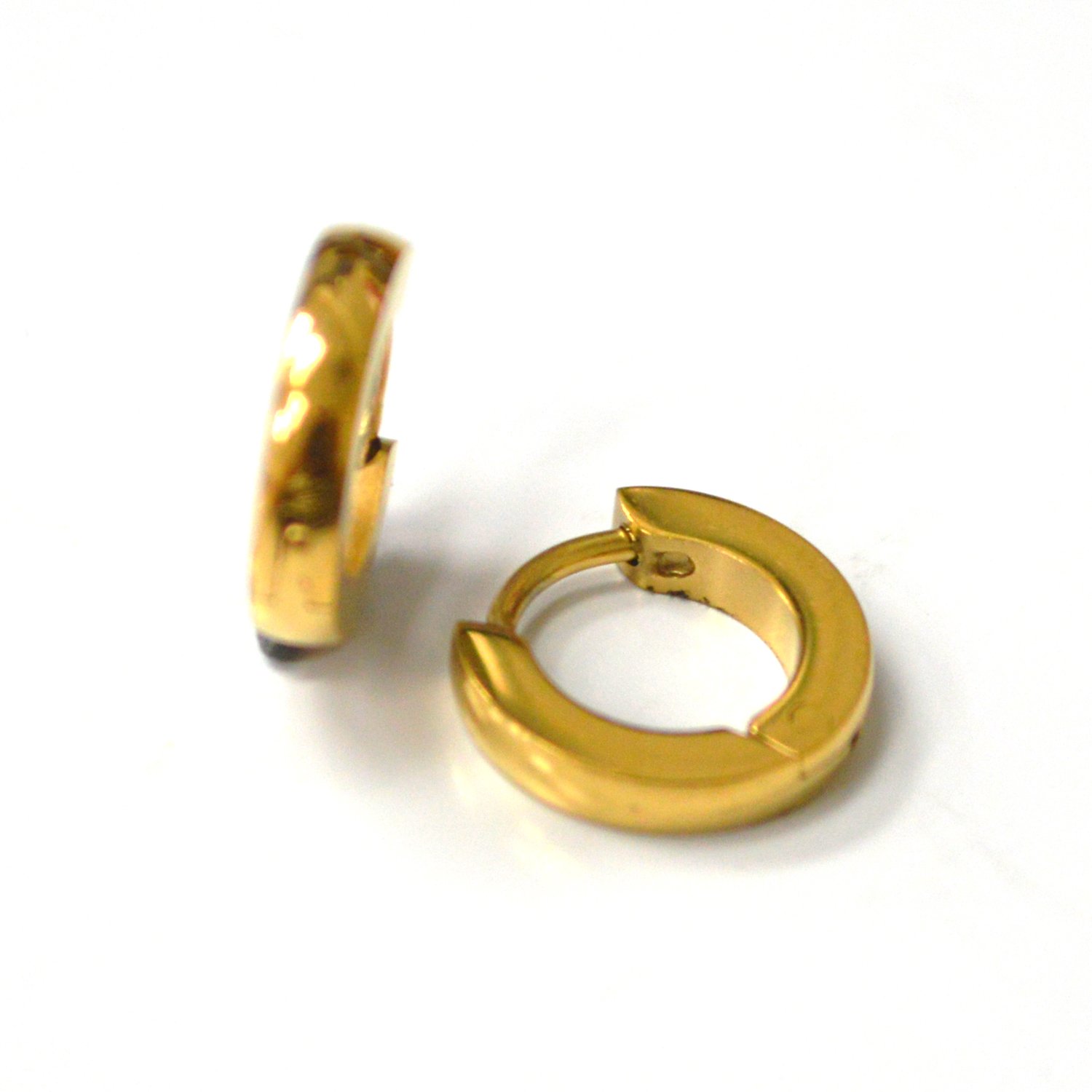 Rounded Top Gold Plated Huggies Earrings 83-629G