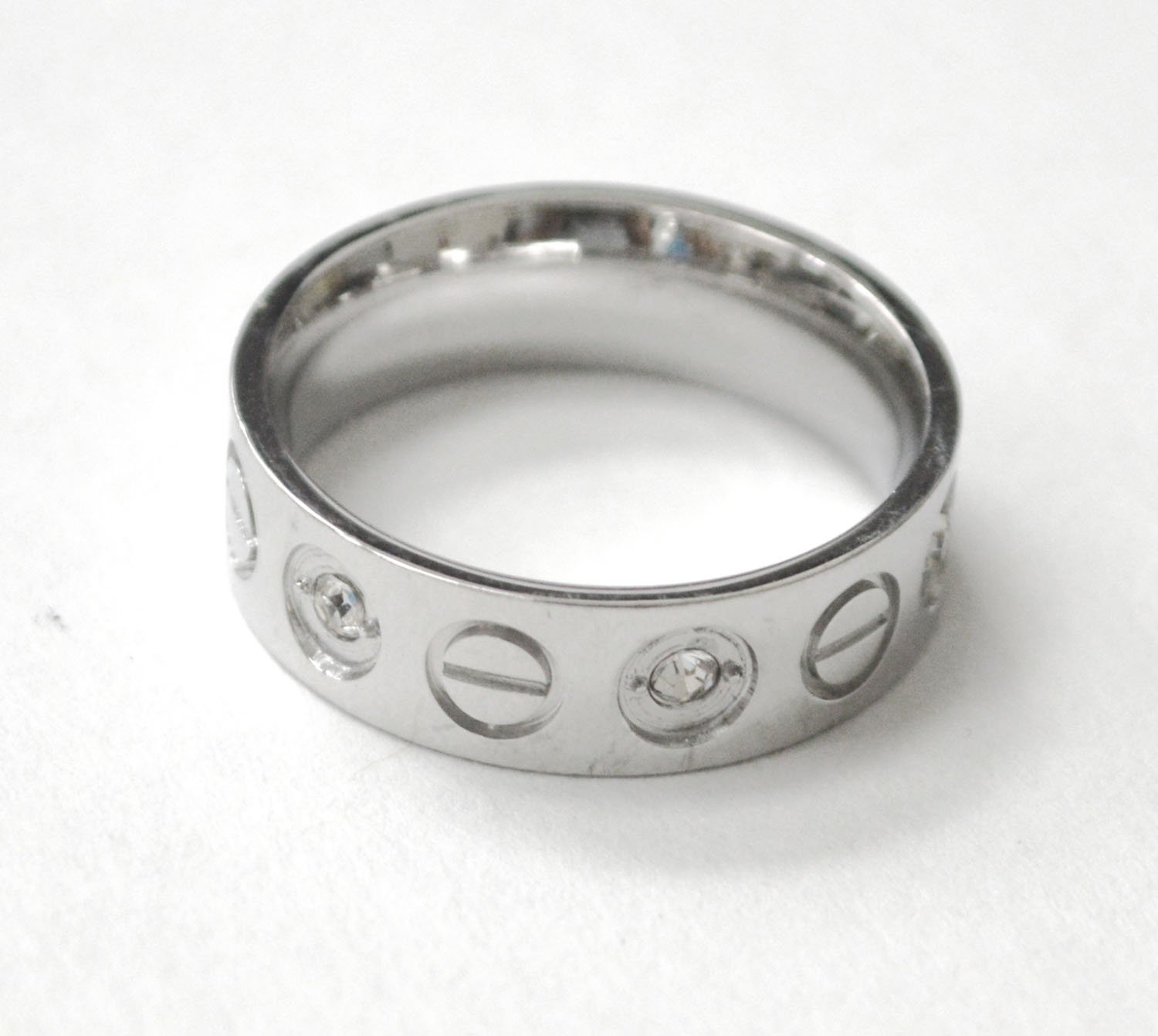Designer Inspired Stainless Steel Ring 81-1606S