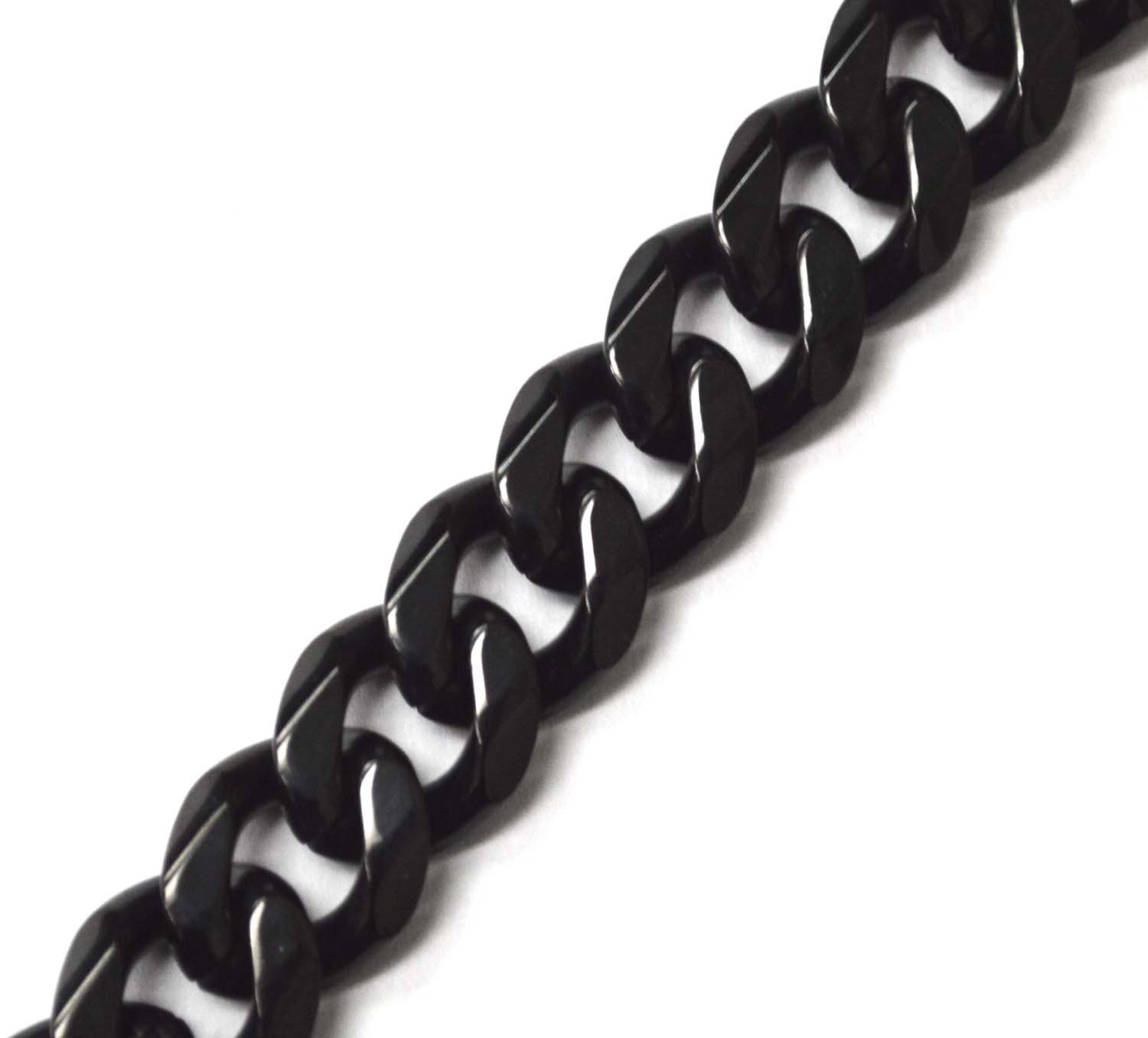 15mm Miami Cuban Black Plated  85-239B-Mia-15