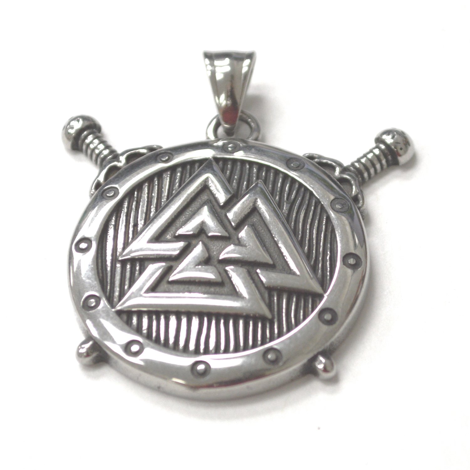 Valknut Viking Shield Stainless Steel Pendant 86-3005