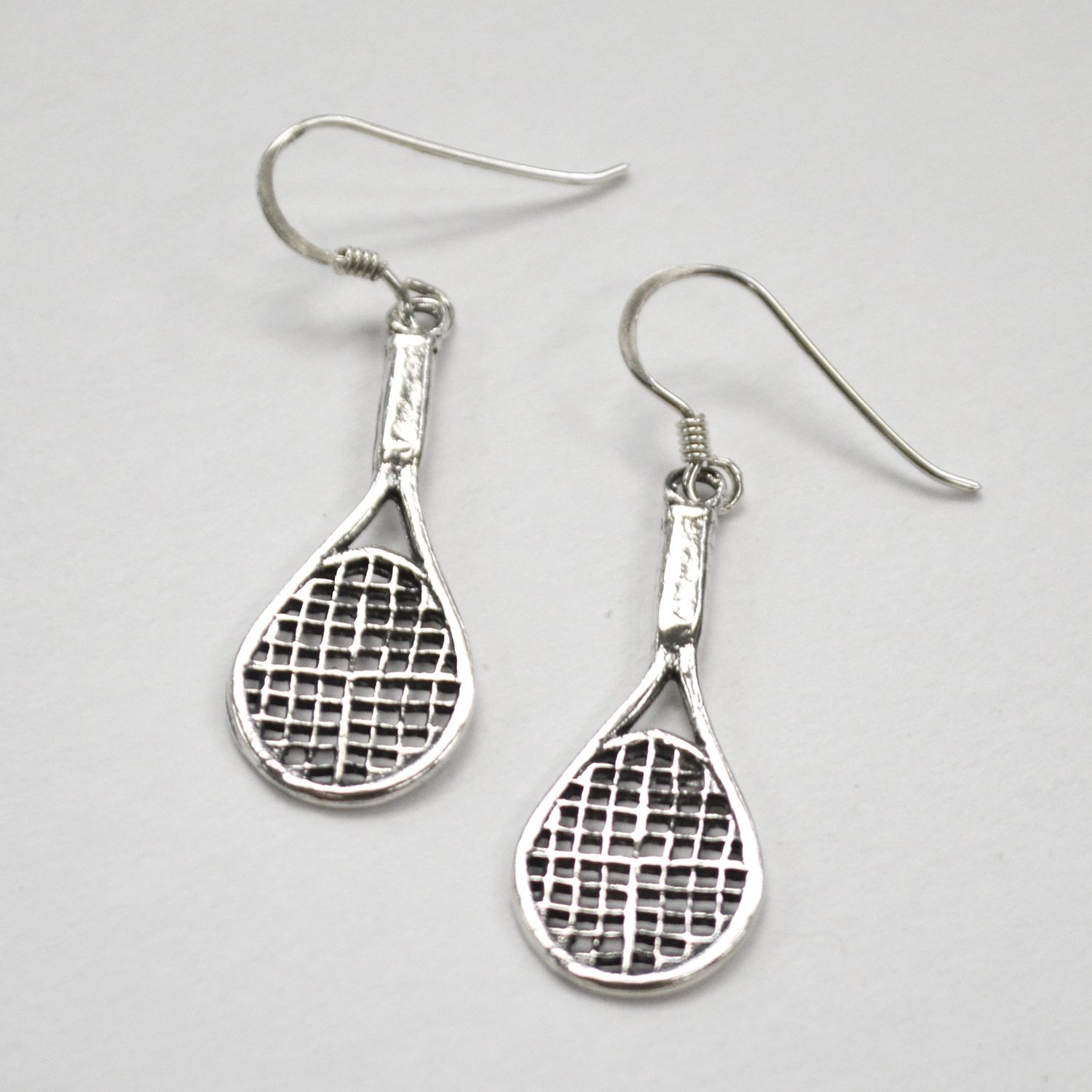 Tennis Racket Sterling Silver Earrings 53-5250