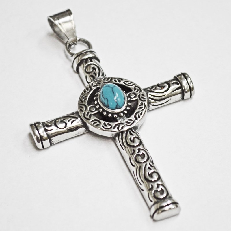 Cross Pendant with Turquoise 86-2053