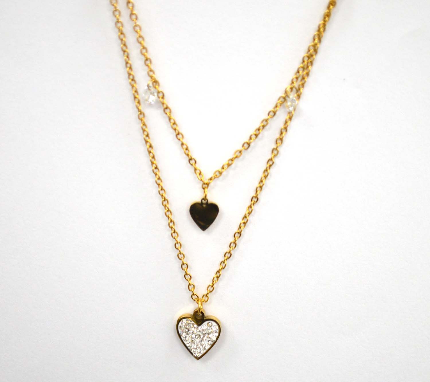 2 Layer Gold IP Plated Necklace 85-259