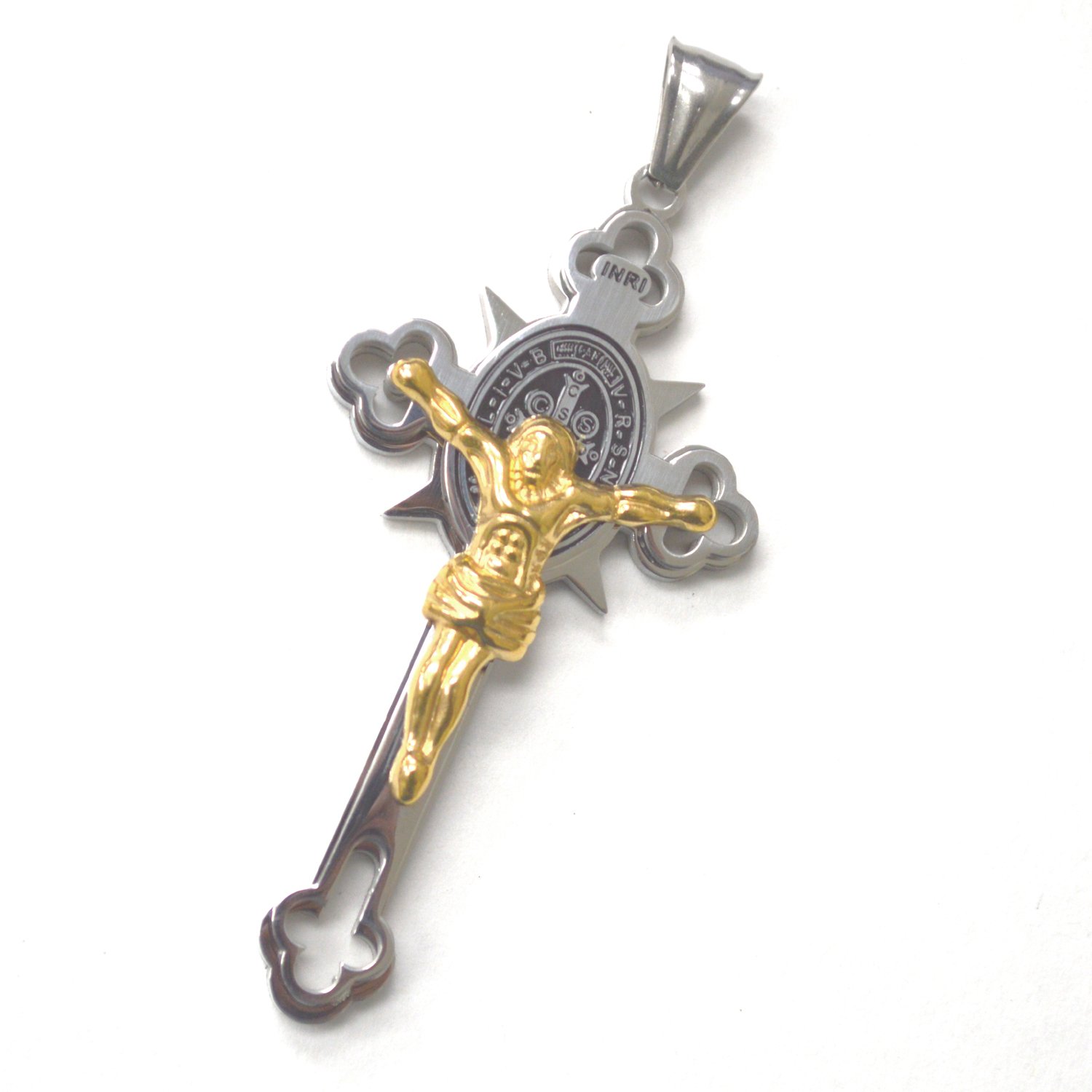 Crucifix with San Beneto Pendant 86-3113-2T