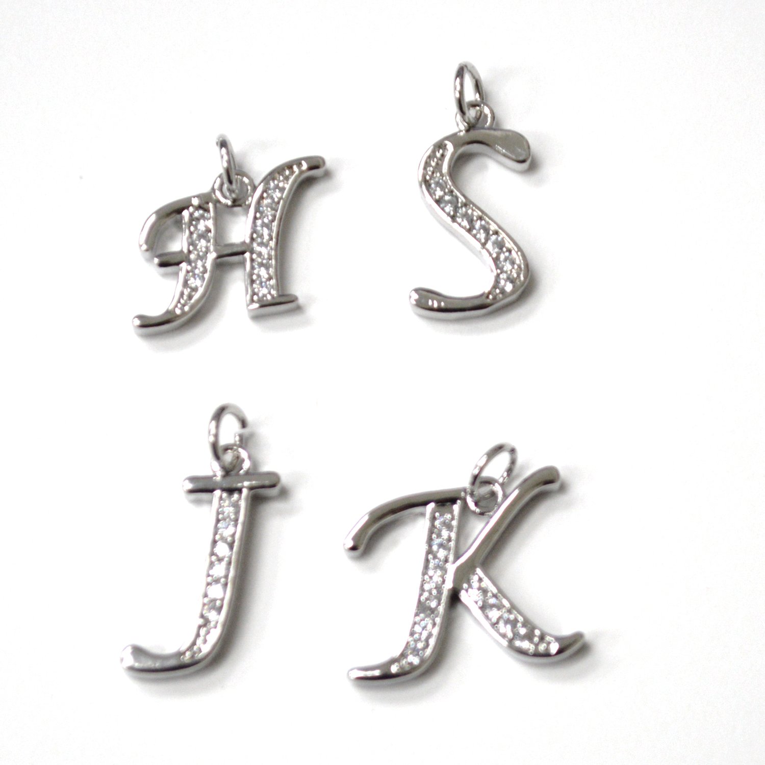 Initials Laminated Silver Plated Pendant 86-3110S
