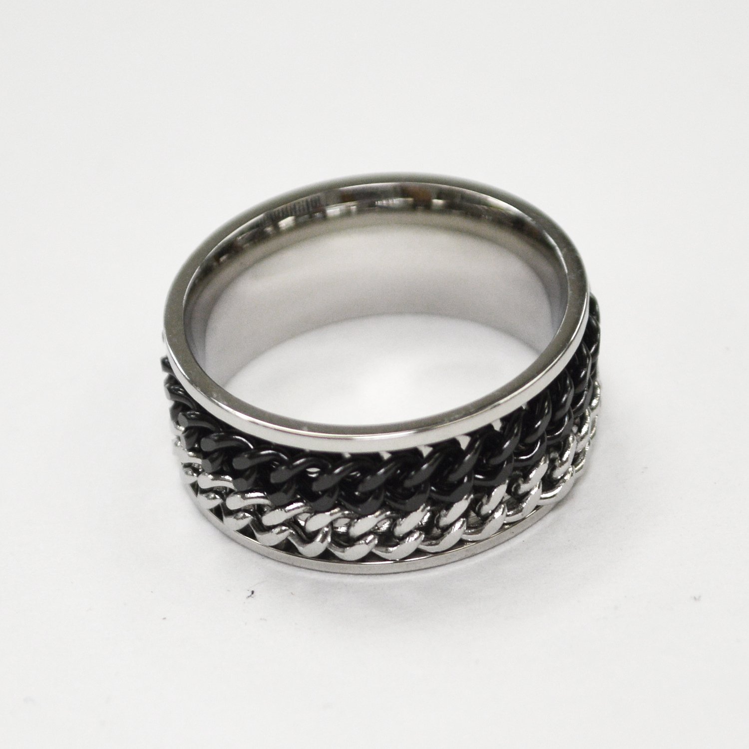 Double Link 2 Tone Black Ring 81-1396-2TB