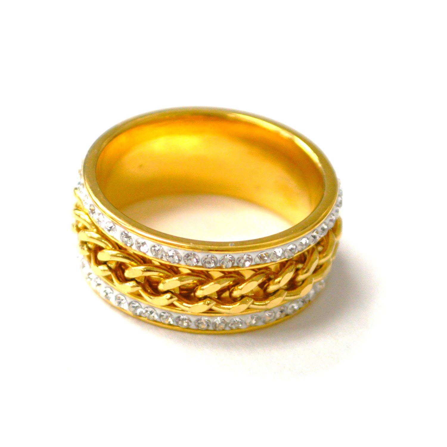 Link with Stones Gold IP Plated Ring 81-1797G