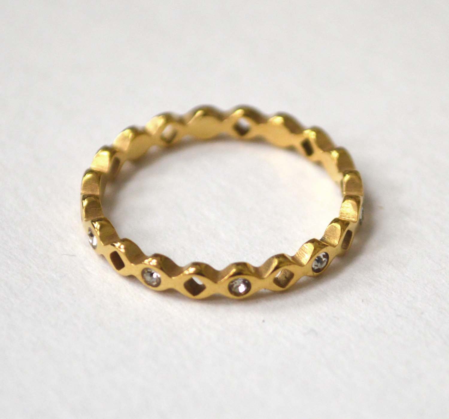 Stones Gold IP Plated Ring  81-1512G
