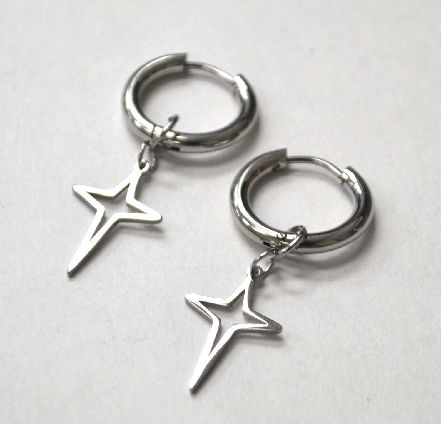 Hoops Earring with Cross Stainless Steel 83-845