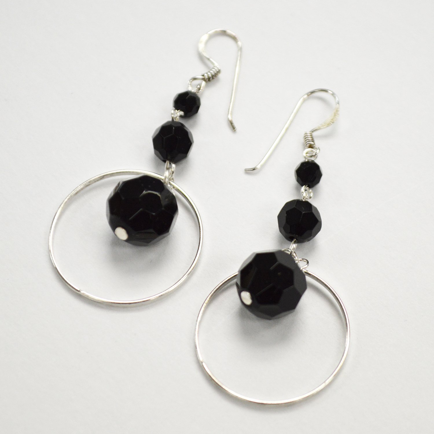 Crystal Stones Sterling Silver Earrings 53-4082-2