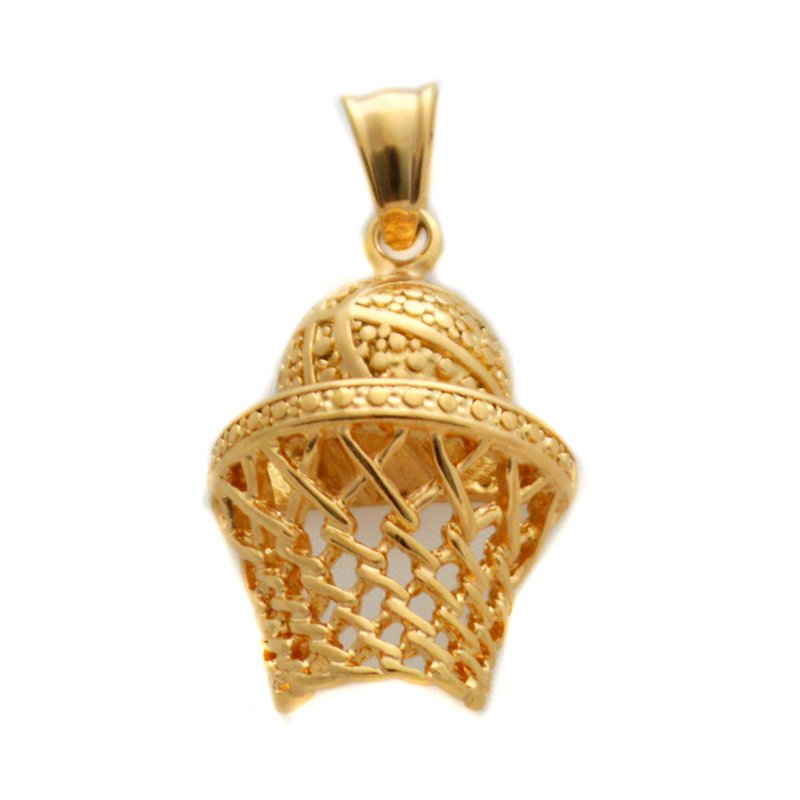 BASKETBALL NET Gold Plated  Pendant (22x27mm)