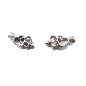 Double Heart with Arrow Stud Earring 53-5044