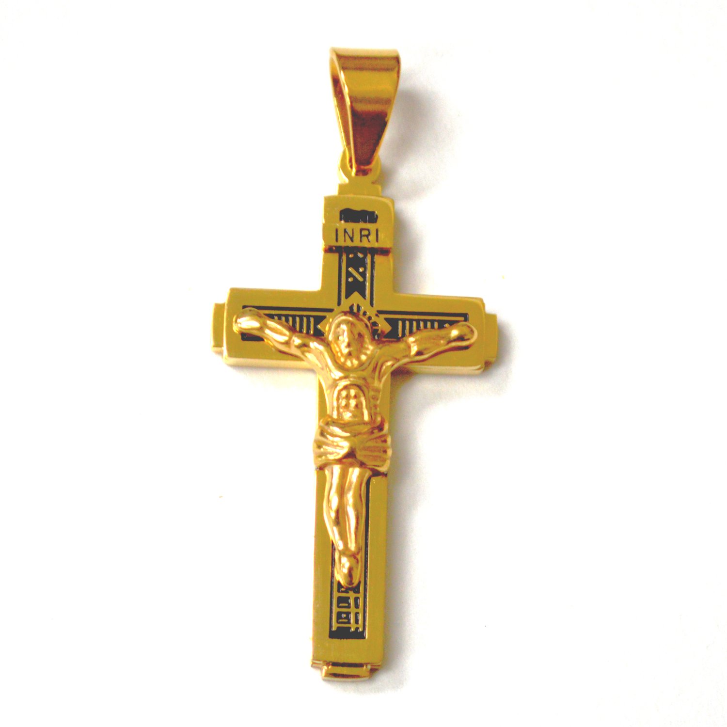 Crucifix Gold Plated Pendant 86-3015G