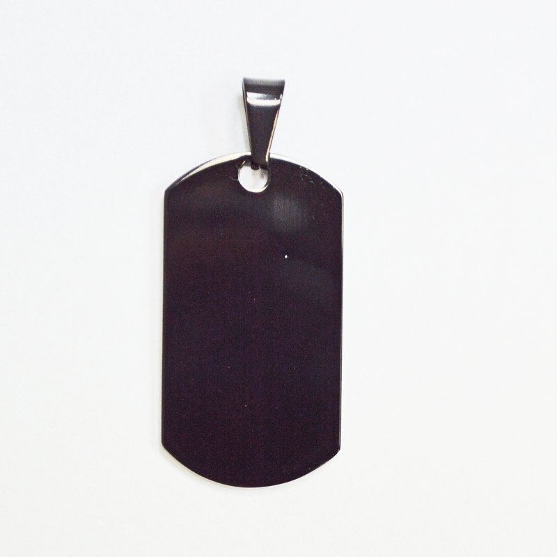 BLACK PLATED DOG TAG Pendant 86-1371B