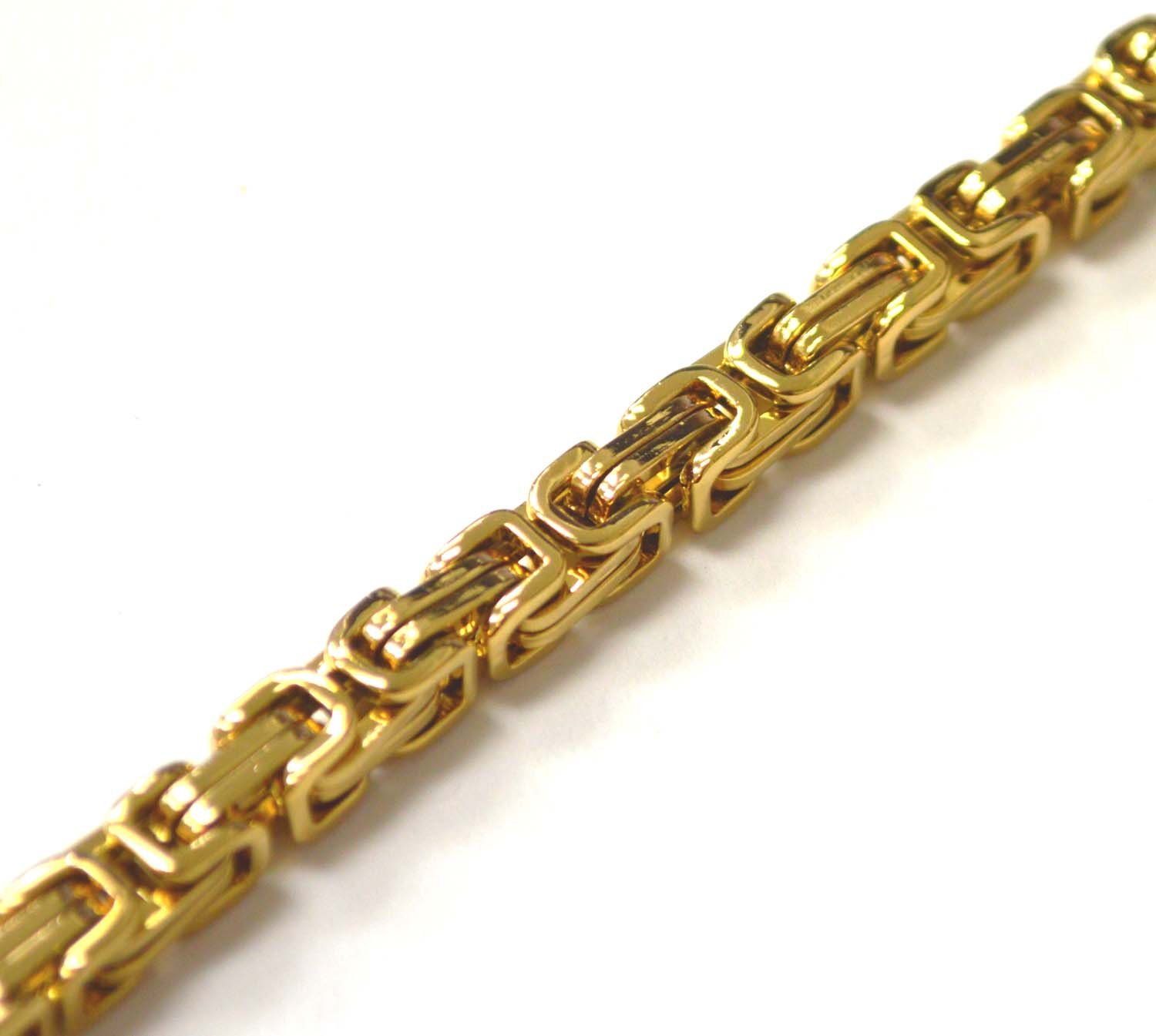 6mm Gold IP Plated Byzantine Chain 85-195G-6