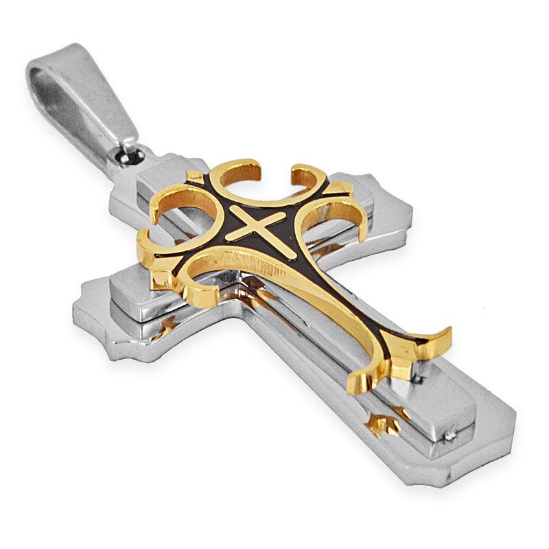 Cross  2 Tone Gold Pendant 86-1227-2T