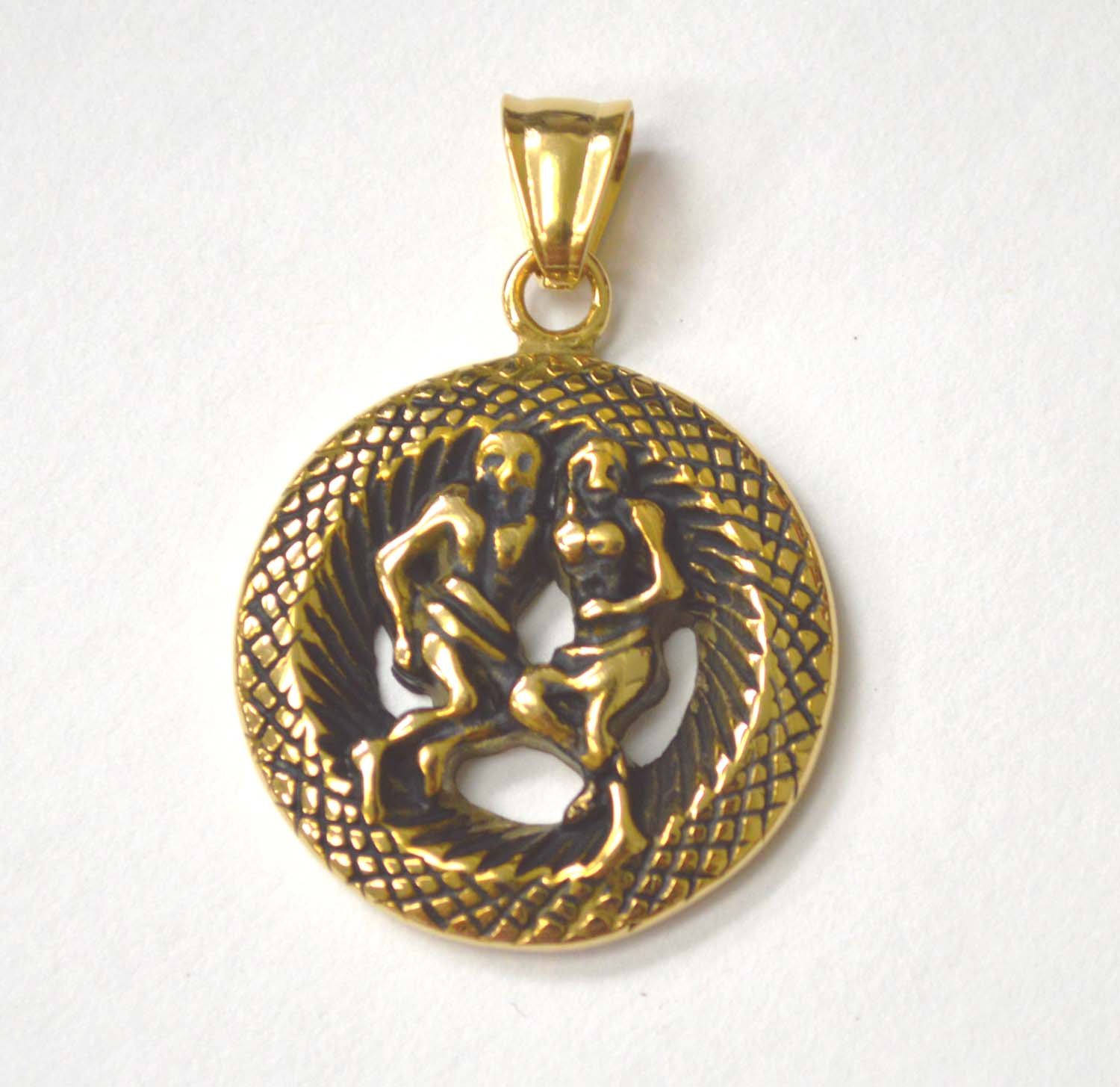 Zodiac Sign Gold Plated Pendant 86-2411G Gemini