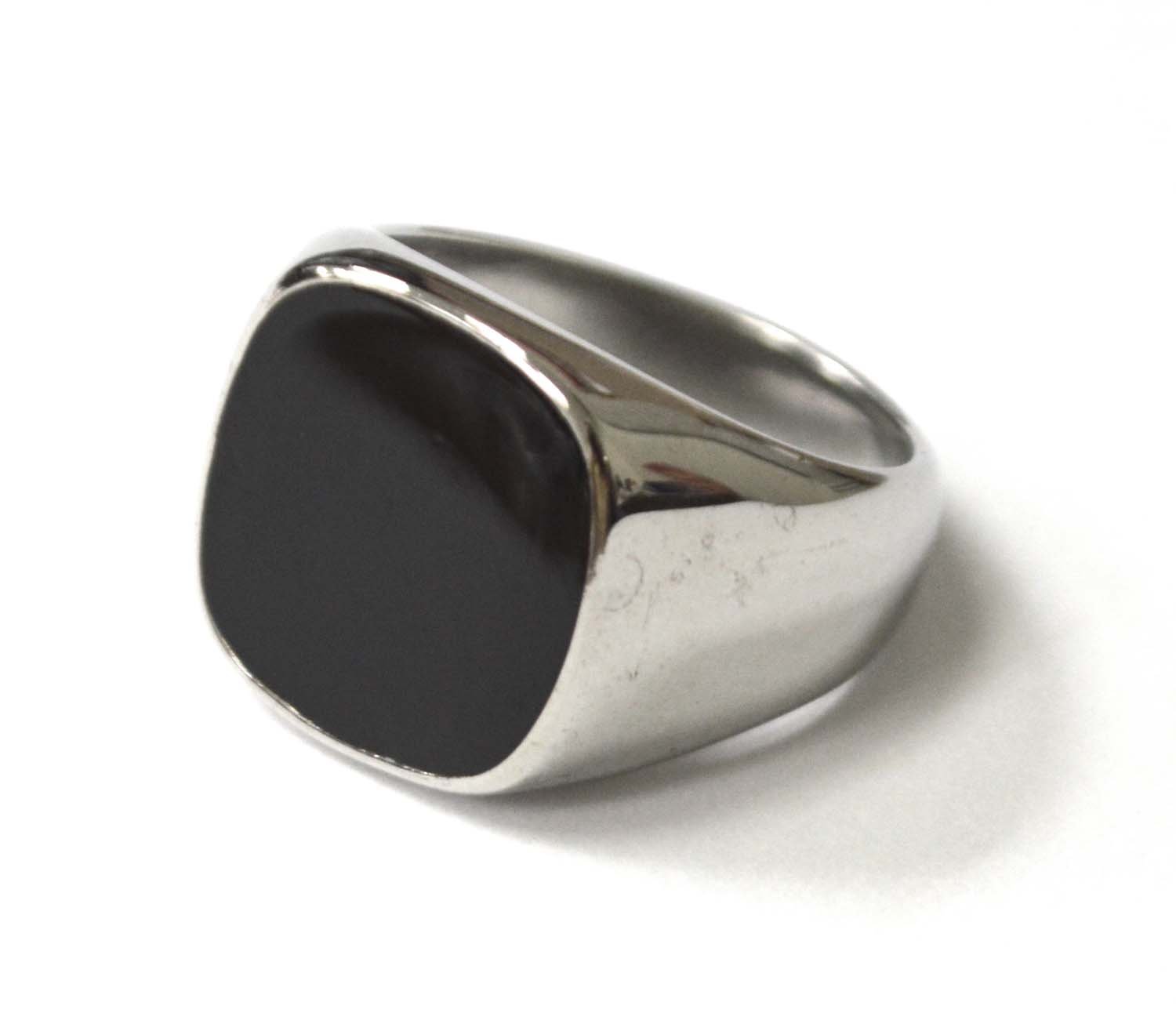 Black Stone Shiny Finished  Ring 81-1362S-8