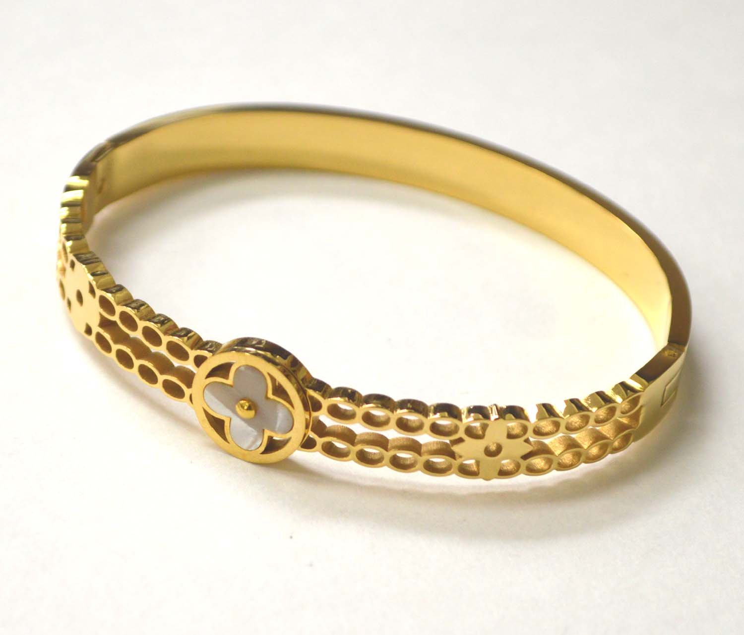 Designer Inspired Gold Plated Bangle 84-1814G