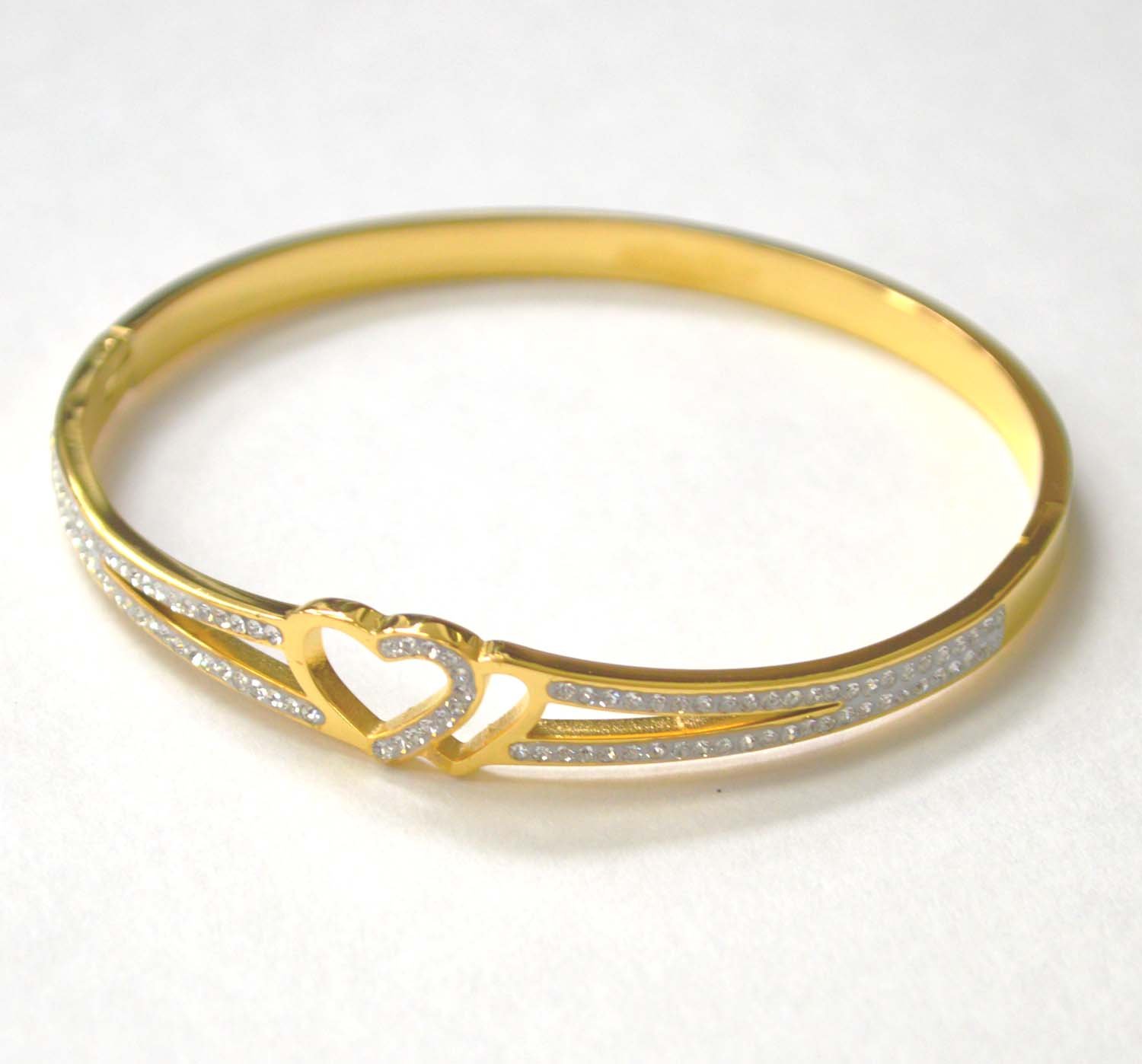 Heart Gold IP Plated Bangle 84-1838G