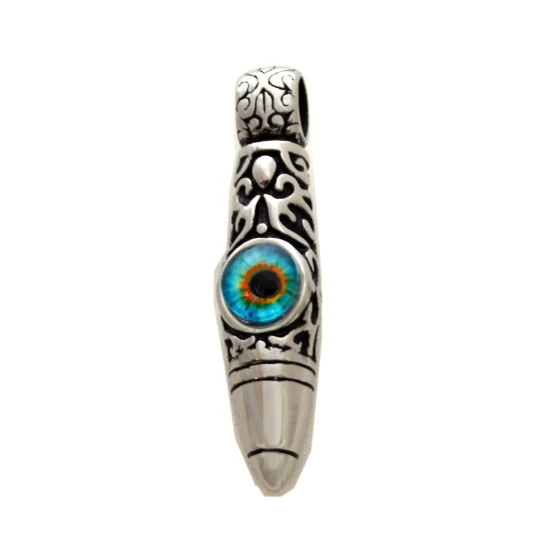 Bullet with Eyeball Pendant with Turquoise 86-1981